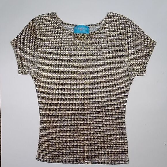 Kisca By Komarov Sthecht Made In USA Ws, Sz 1 Black &Gold Metallic Snake Print - Picture 8 of 8